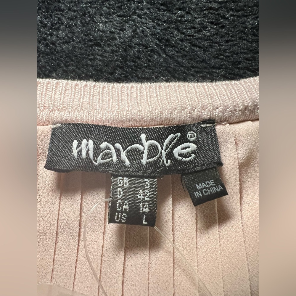 MARBLE Women’s Blouse, Light Pink/Mauve, Pleated, Size Large, NWT - Picture 12 of 14